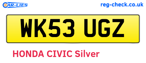 WK53UGZ are the vehicle registration plates.