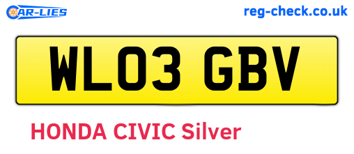 WL03GBV are the vehicle registration plates.
