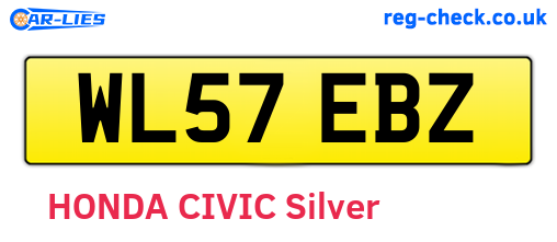 WL57EBZ are the vehicle registration plates.