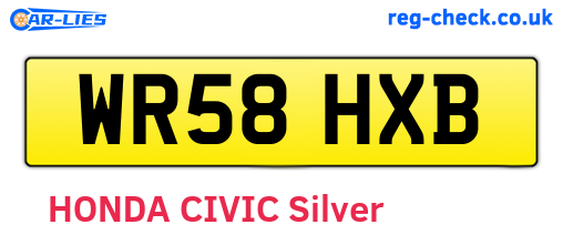 WR58HXB are the vehicle registration plates.