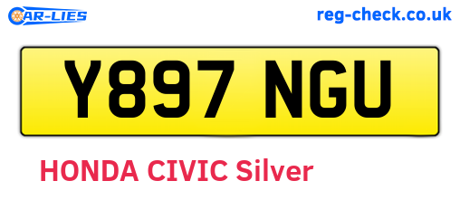Y897NGU are the vehicle registration plates.