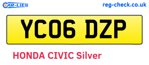 YC06DZP are the vehicle registration plates.