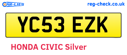 YC53EZK are the vehicle registration plates.