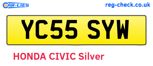 YC55SYW are the vehicle registration plates.