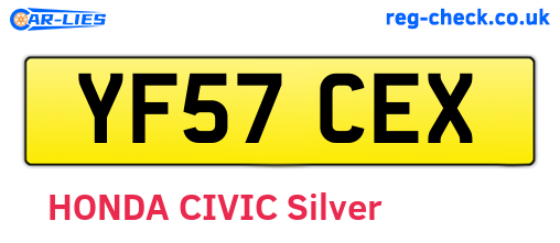 YF57CEX are the vehicle registration plates.