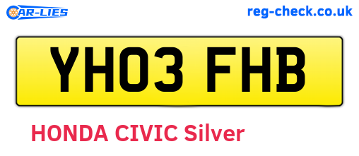 YH03FHB are the vehicle registration plates.