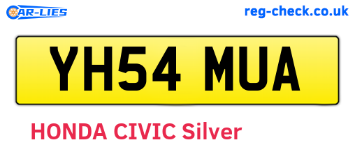 YH54MUA are the vehicle registration plates.