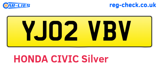 YJ02VBV are the vehicle registration plates.