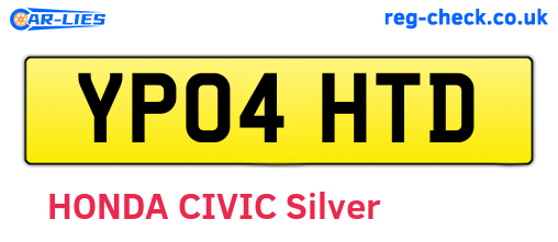 YP04HTD are the vehicle registration plates.