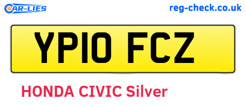 YP10FCZ are the vehicle registration plates.
