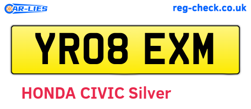 YR08EXM are the vehicle registration plates.