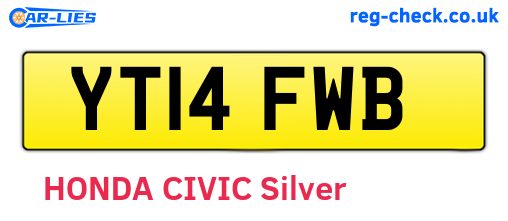 YT14FWB are the vehicle registration plates.