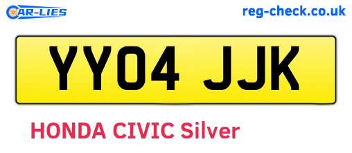 YY04JJK are the vehicle registration plates.