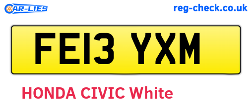 FE13YXM are the vehicle registration plates.
