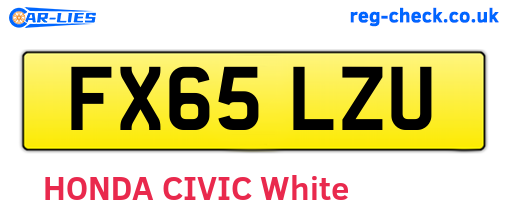 FX65LZU are the vehicle registration plates.
