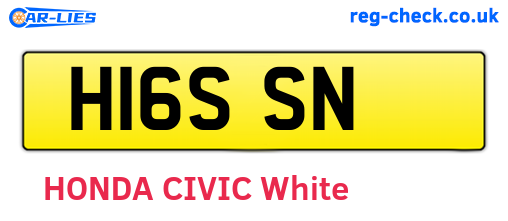 H16SSN are the vehicle registration plates.