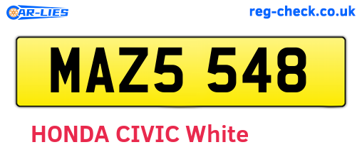 MAZ5548 are the vehicle registration plates.