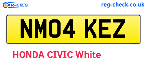 NM04KEZ are the vehicle registration plates.