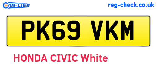 PK69VKM are the vehicle registration plates.
