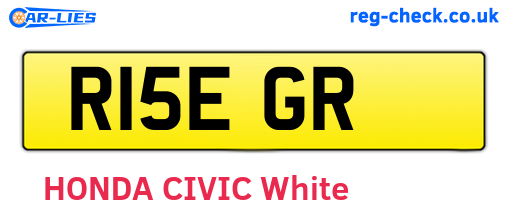 R15EGR are the vehicle registration plates.