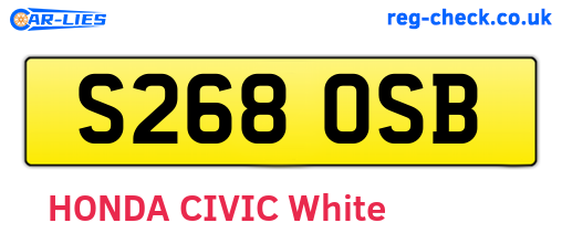 S268OSB are the vehicle registration plates.