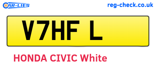 V7HFL are the vehicle registration plates.