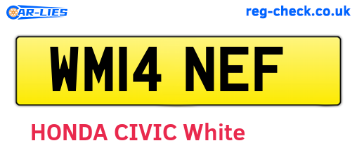 WM14NEF are the vehicle registration plates.