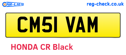 CM51VAM are the vehicle registration plates.