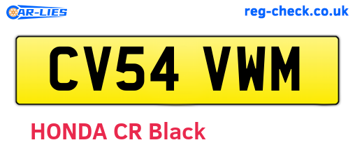 CV54VWM are the vehicle registration plates.