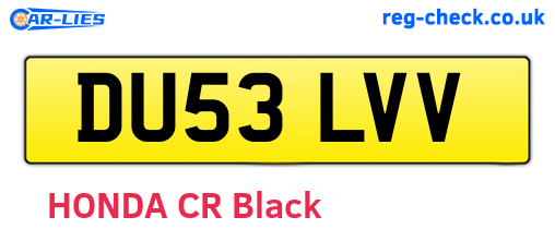 DU53LVV are the vehicle registration plates.
