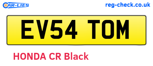 EV54TOM are the vehicle registration plates.
