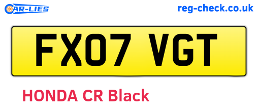 FX07VGT are the vehicle registration plates.