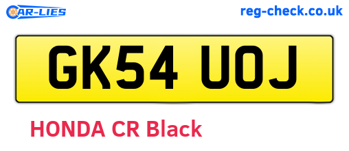 GK54UOJ are the vehicle registration plates.