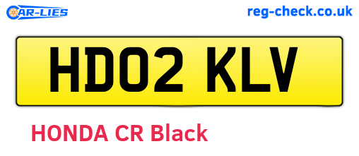 HD02KLV are the vehicle registration plates.