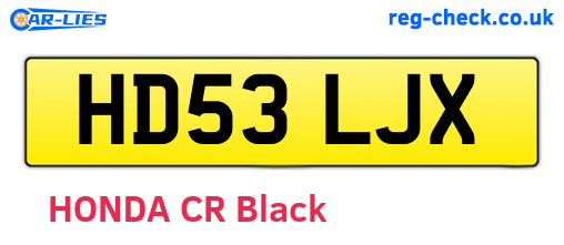 HD53LJX are the vehicle registration plates.