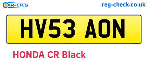 HV53AON are the vehicle registration plates.