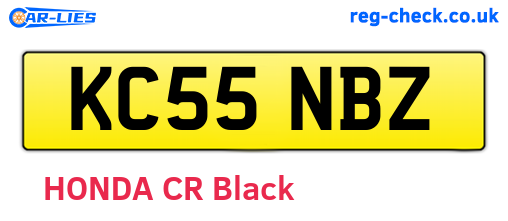 KC55NBZ are the vehicle registration plates.