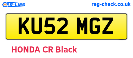 KU52MGZ are the vehicle registration plates.