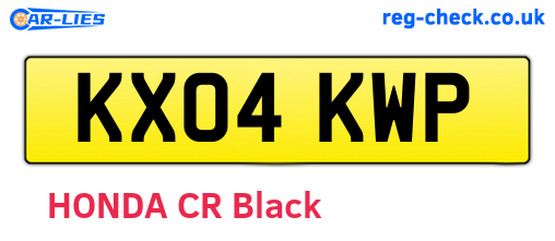 KX04KWP are the vehicle registration plates.