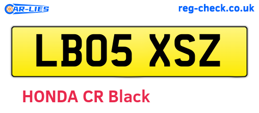 LB05XSZ are the vehicle registration plates.