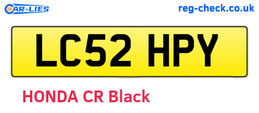 LC52HPY are the vehicle registration plates.