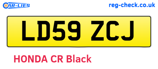 LD59ZCJ are the vehicle registration plates.