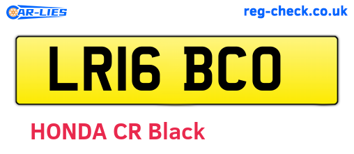 LR16BCO are the vehicle registration plates.