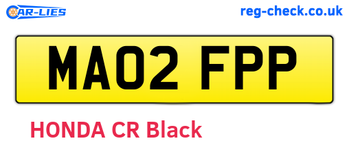 MA02FPP are the vehicle registration plates.