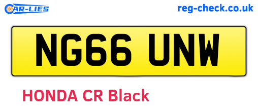 NG66UNW are the vehicle registration plates.