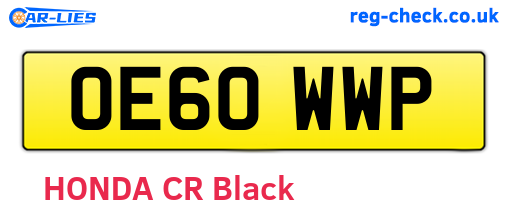 OE60WWP are the vehicle registration plates.