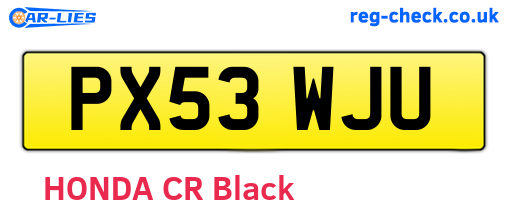 PX53WJU are the vehicle registration plates.