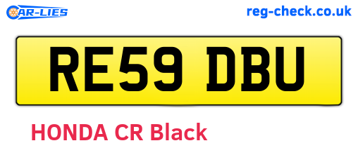 RE59DBU are the vehicle registration plates.