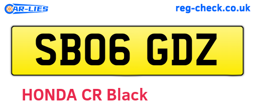 SB06GDZ are the vehicle registration plates.