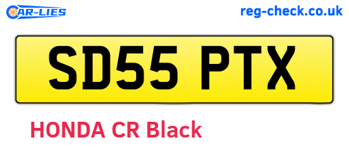 SD55PTX are the vehicle registration plates.